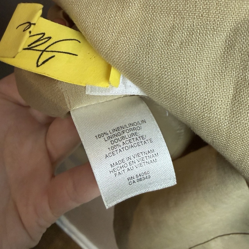 Jones New York Woman Blazer 18W Beige Linen 4 Button Jacket Career Work - Picture 4 of 4